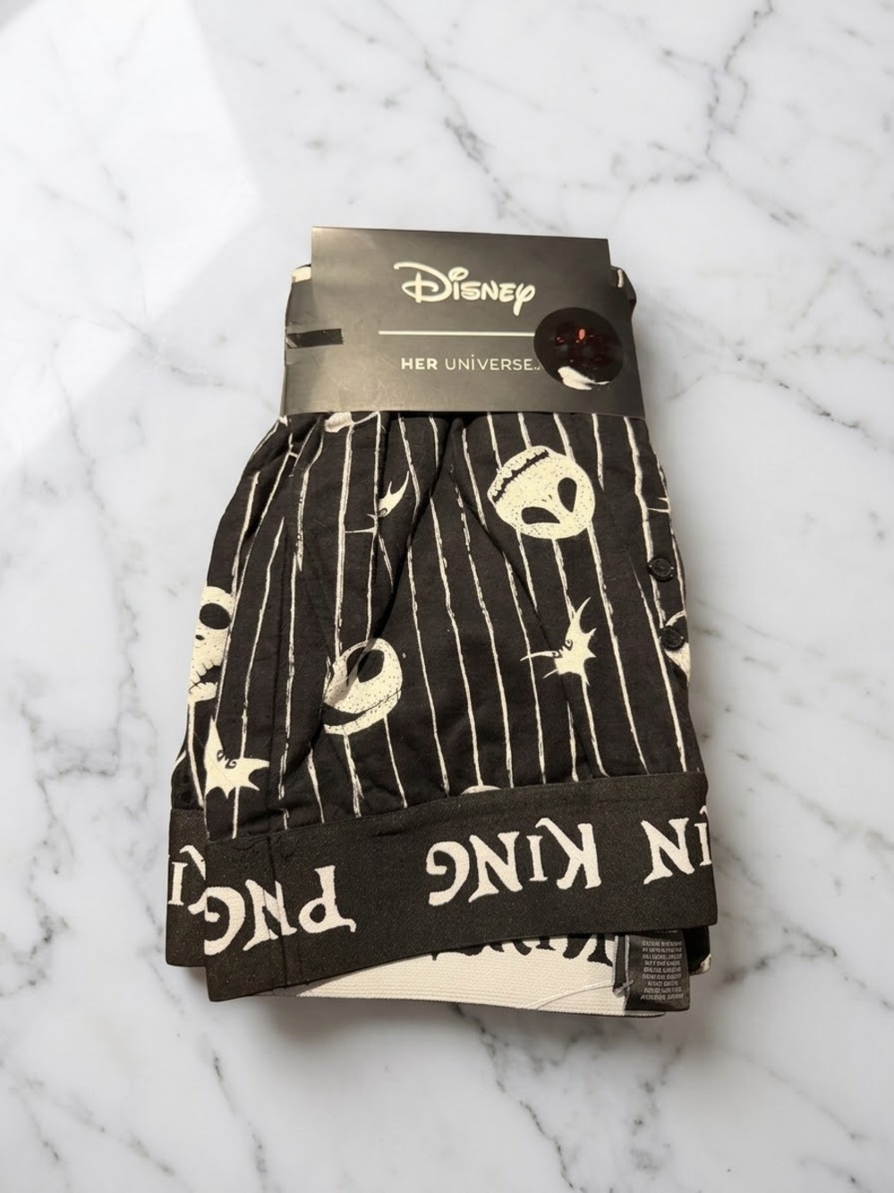 NWT Disney "The Nightmare Before Christmas" Black Bottoms size medium